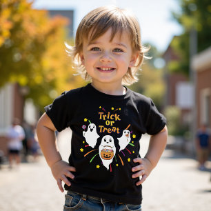 Cute Ghosts Halloween Cartoon Trick or Treat Kids T-Shirt