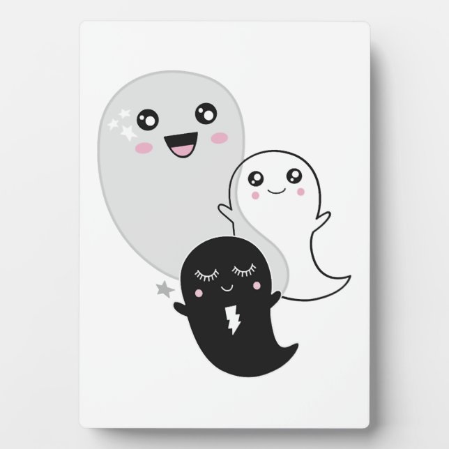 cute ghosts halloween kawaii plaque (Front)