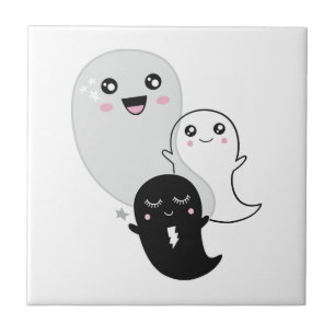cute ghosts halloween kawaii tile