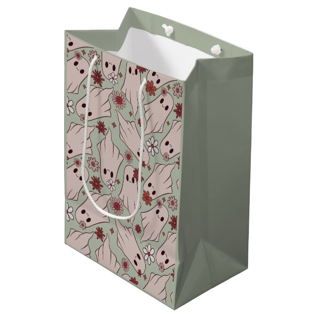 Cute Ghosts Halloween  Medium Gift Bag (Front Angled)