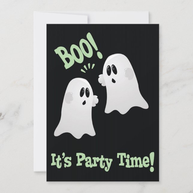 Cute Ghosts Halloween Party Invitation for Kids (Front)