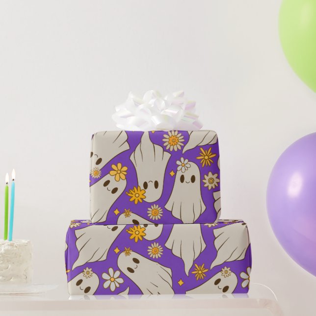 Cute Ghosts Halloween  Wrapping Paper (Party Gifts)