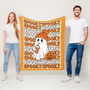 Cute Ghosts in the Halloween Fleece Blanket