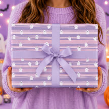 Cute Ghosts Pink Purple Stripe Halloween