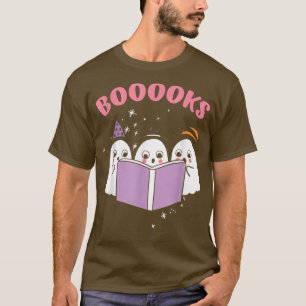 Cute Ghosts Reading BookBoooksRead T-Shirt
