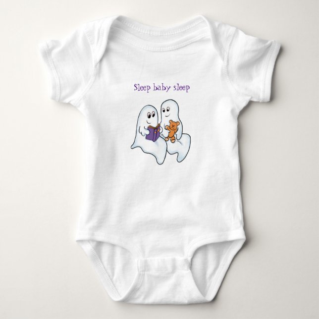 Cute ghosts reading together at Halloween Baby Bodysuit (Front)