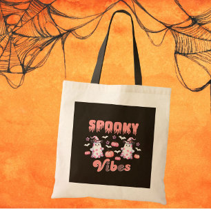 Cute Ghosts Retro Halloween Tote Bag