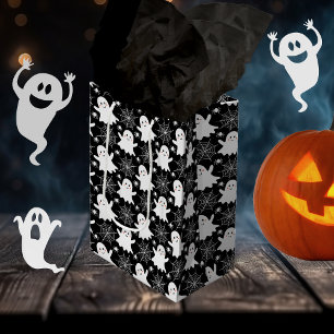 Cute Ghosts Spiders Spider Webs Halloween Medium Gift Bag