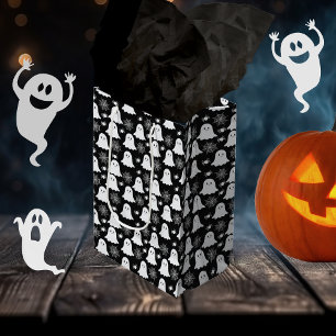 Cute Ghosts Spiders Spider Webs Halloween Medium Gift Bag