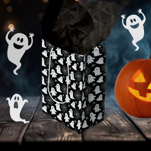 Cute Ghosts Spiders Spider Webs Halloween Medium Gift Bag