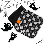 Cute Ghosts | Spiders | Spider Webs Halloween Paper Plate<br><div class="desc">Cute ghosts,  spiders and spider webs on a black background with orange accents Halloween pattern.</div>