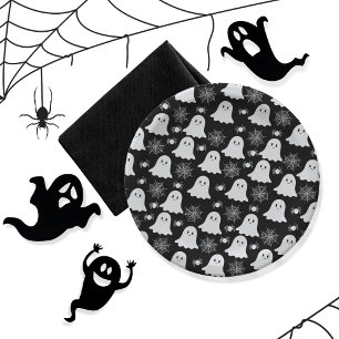 Cute Ghosts   Spiders   Spider Webs Halloween Paper Plate