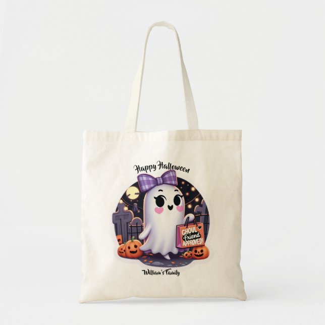 Cute Ghoul friend Approved Halloween Tote Bag (Front)