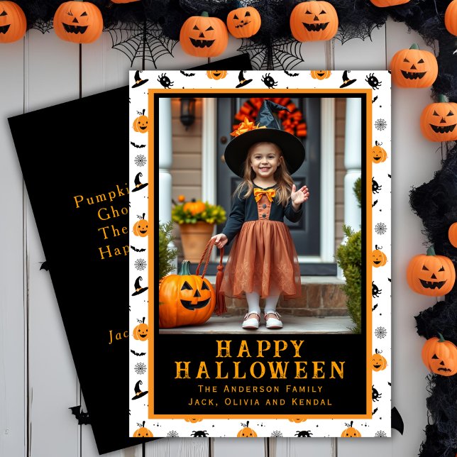 Cute Ghouls Classic Custom Halloween Photo Holiday Card (Cute Ghouls Classic Custom Halloween Photo Holiday Card)