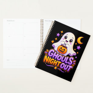 Cute Ghouls Night Out Ghost Weekly Planner