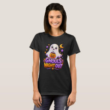 Cute Ghouls Night Out Kawaii Ghost Black T-Shirt
