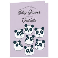 Cute Giant Panda Bear Baby Shower Invitation