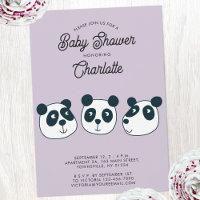 Cute Giant Panda Bear Baby Shower Invitation
