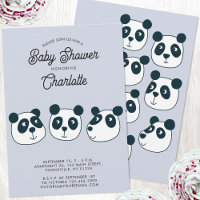 Cute Giant Panda Bear Baby Shower Invitation