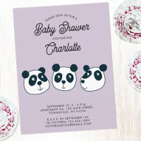 Cute Giant Panda Bear Baby Shower Invitation