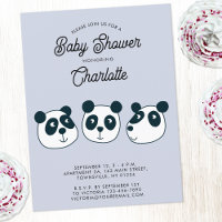 Cute Giant Panda Bear Baby Shower Invitation