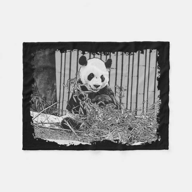 Cute Giant Panda Bear Fleece Blanket (Front (Horizontal))