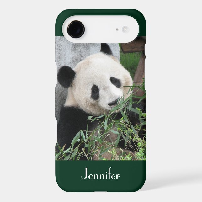 Cute Giant Panda Dark Green Trim, Custom Name (Back)
