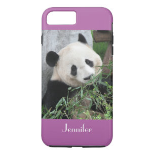 Cute Giant Panda, Purple, Radiant Orchid, Name Case-Mate iPhone Case