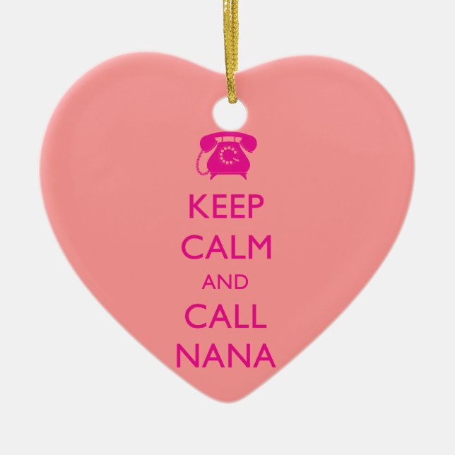 CUTE GIFT FOR NANA KEEP CALM PINK ORNAMENT GRANDMA (Front)