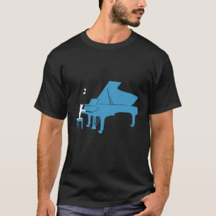 Cute Gift for Pianist Piano Lovers Cute Cat Playin T-Shirt