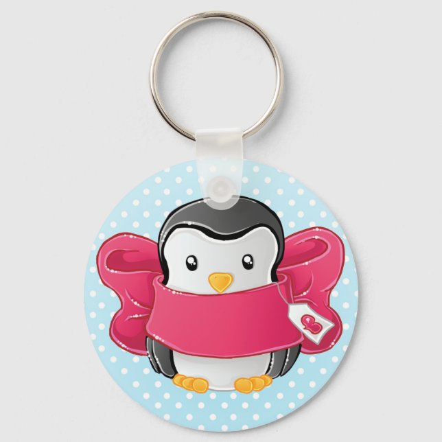 Cute gifted penguin key ring (Front)