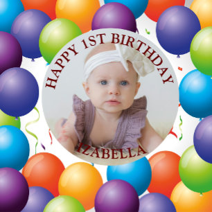 Cute Gifts Happy 1st birthday 6 Cm Round Badge