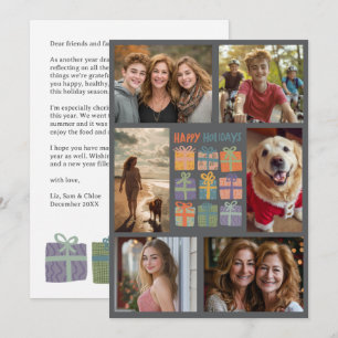 Cute Gifts Presents Hand-Drawn CUSTOM 6 PHOTO  Holiday Card