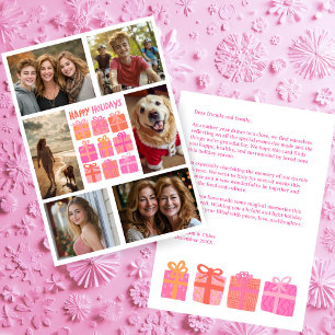 Cute Gifts Presents Hand-Drawn CUSTOM 6 PHOTO  Holiday Card