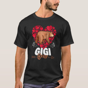 Cute Gigi Bear  Heart Grandma Happy Mother's Day W T-Shirt