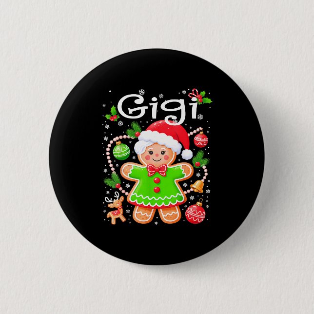 Cute Gigi Gingerbread Family Matching Christmas Co 6 Cm Round Badge (Front)