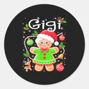 Cute Gigi Gingerbread Family Matching Christmas Co Classic Round Sticker