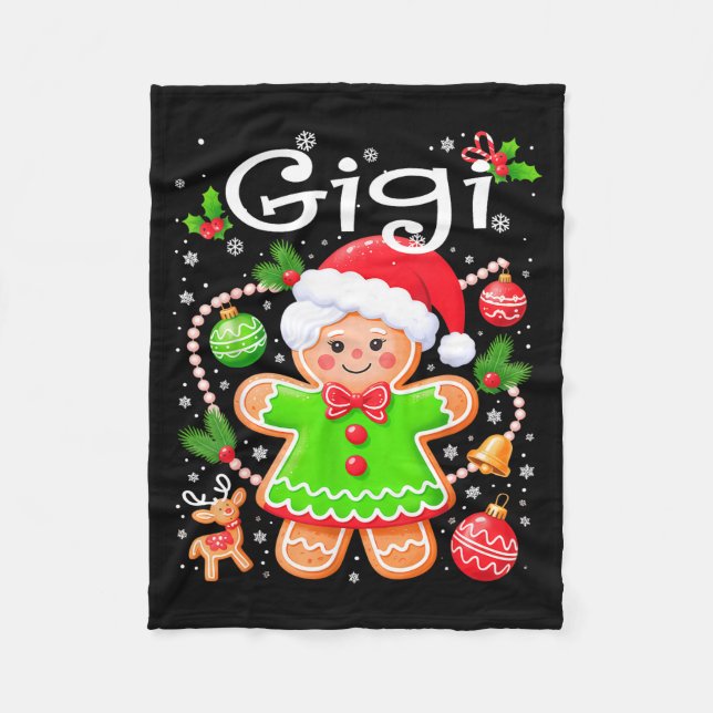 Cute Gigi Gingerbread Family Matching Christmas Co Fleece Blanket (Front)