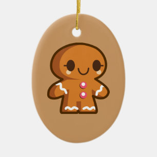 Cute Gingberbread Man Ceramic Tree Decoration