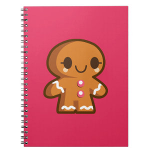 Cute Gingberbread Man Spiral Notebook