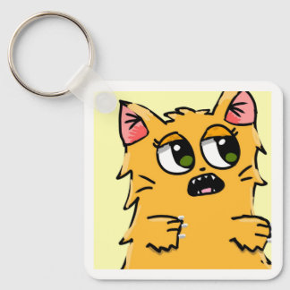 Cute Ginger Cat Aluminium Keyring