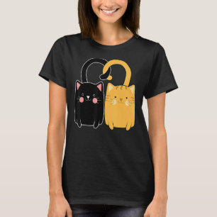 Cute Ginger Cat Black Kitten Love Valentines Day G T-Shirt