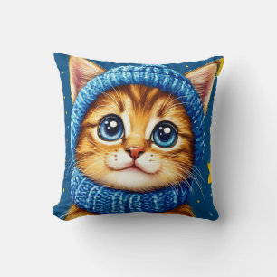Cute Ginger Cat Face Cushion