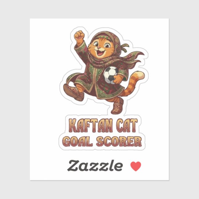 Cute Ginger Cat in Traditional Kaftan Playing Socc (Sheet)
