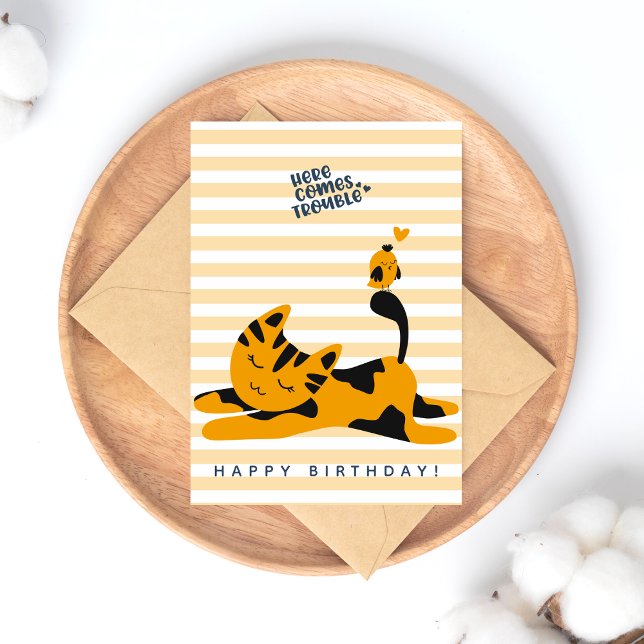 Cute Ginger Cat - Kids' Birthday Postcard (Creator Uploaded)