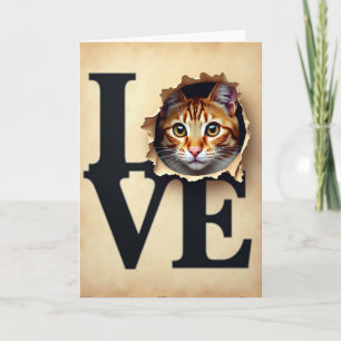 Cute Ginger Cat Love Card