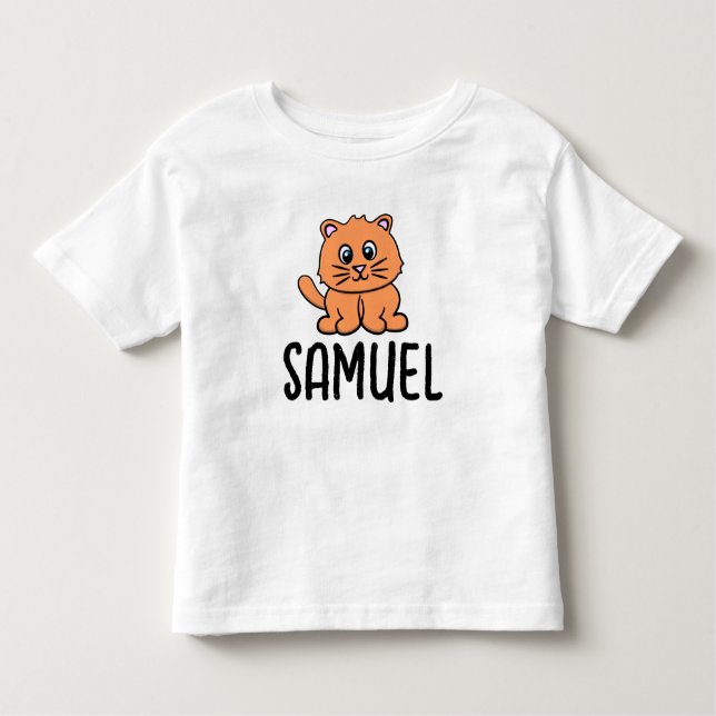 CUTE GINGER CAT NAME TODDLERS T-SHIRTS (Front)