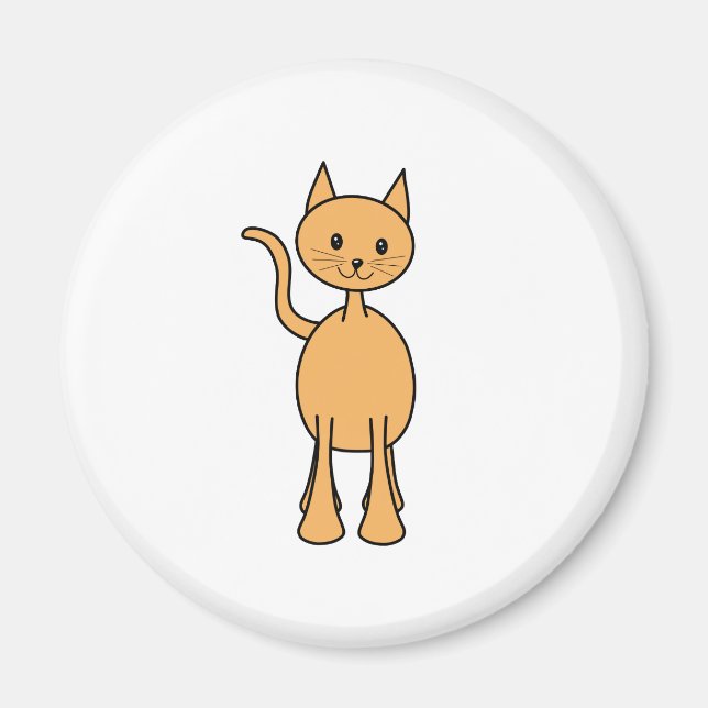Cute Ginger Cat. Orange Cat Cartoon. Magnet (Front)