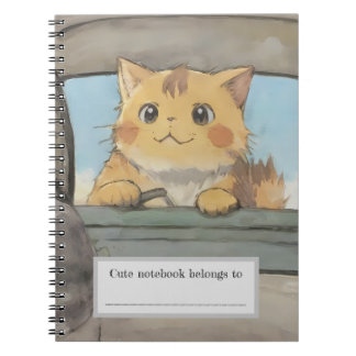 Cute Ginger Cat Spiral Notebook