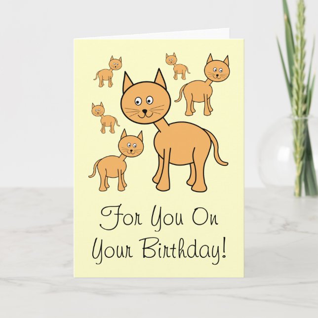 Cute Ginger Cats. Orange Cat Cartoon. Card (Front)